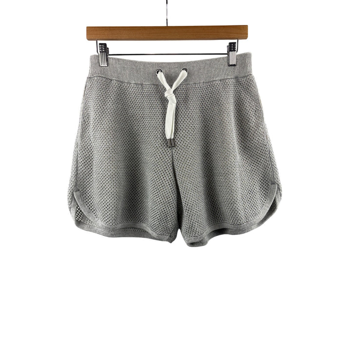 Women’s Brunello Cucinelli Small Silver Mesh Knit Shorts