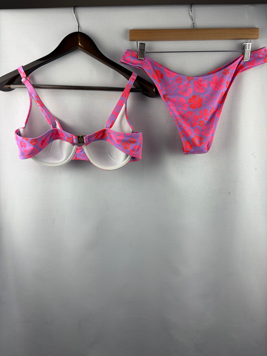Women’s KuLani Kinis XL Purple & Pink Floral Bikini w/ Coverup