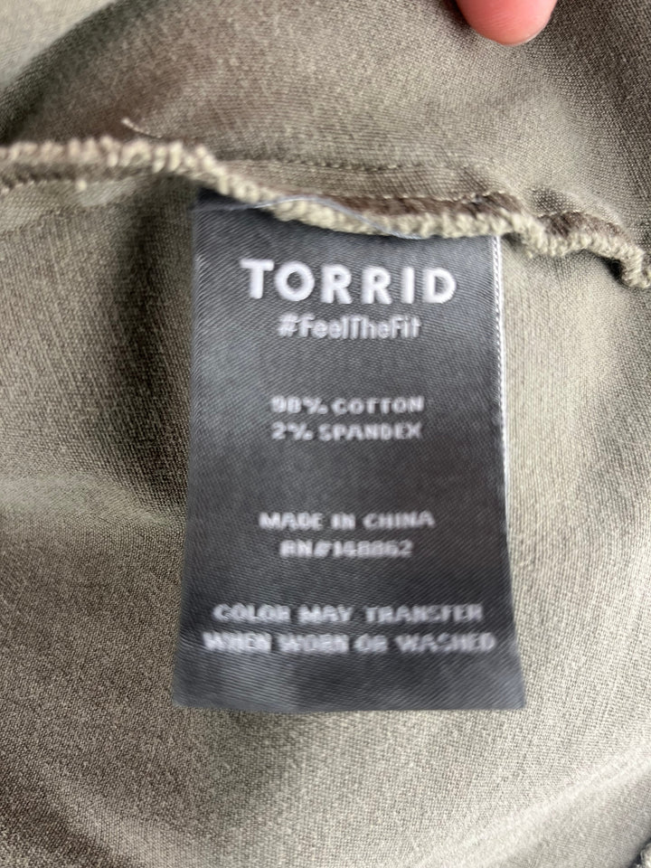 Womens Torrid Size 2X Olive Green Military Utility Jacket