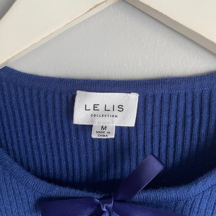 Lelis Collection Cobalt Blue Sleeveless Coquette Bow Ribbed Tank Top size Medium