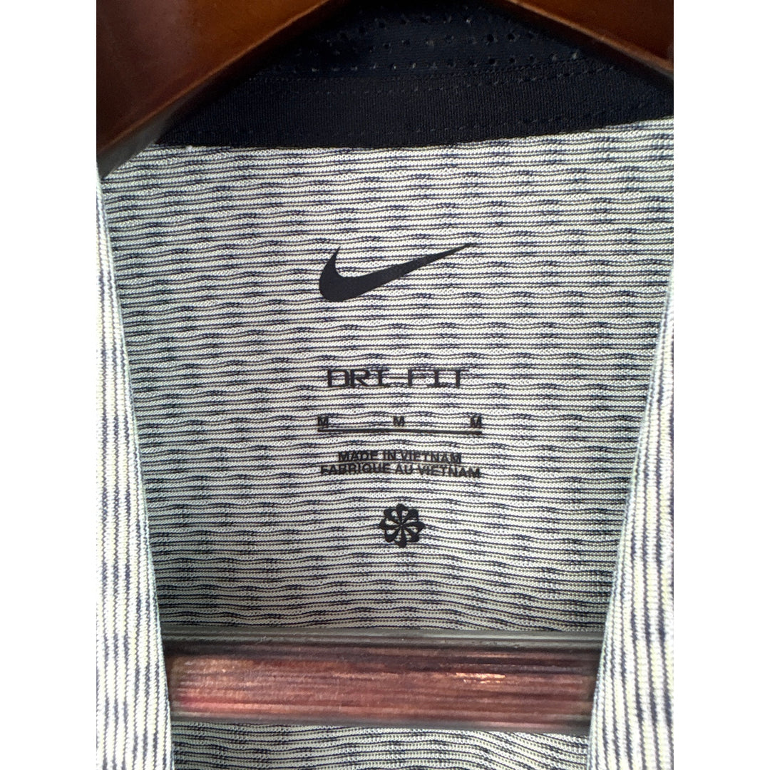 Men’s Nike Medium Green & Black Patterned 3/4 Button Dri-Fit Shirt