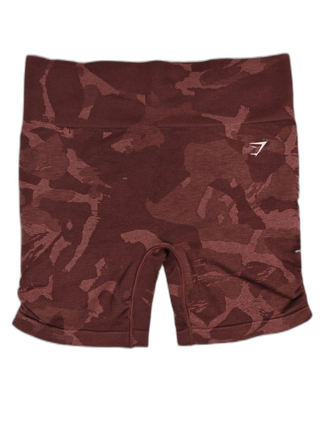 Womens Gymshark Biker Shorts Burgundy Camo XL