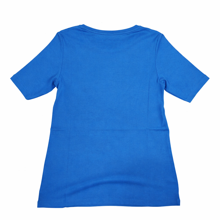 Women’s Chico’s Bella Short Sleeve Basic Knit Top in Beachview Blue Size 1