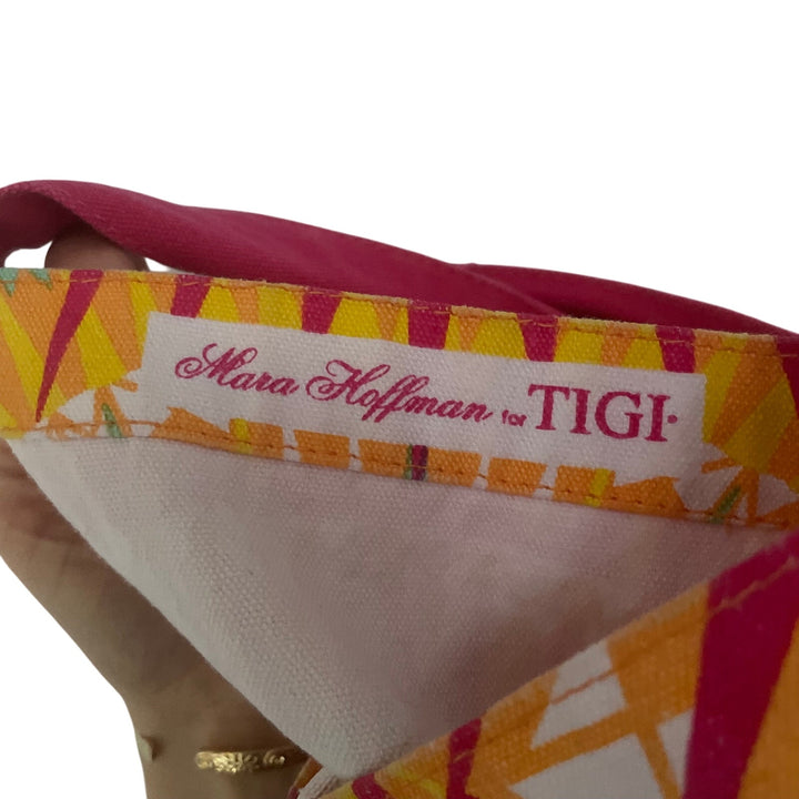 Mara Hoffman for TIGI Tropical Print Canvas Tote Bag Orange Pink Sunburst