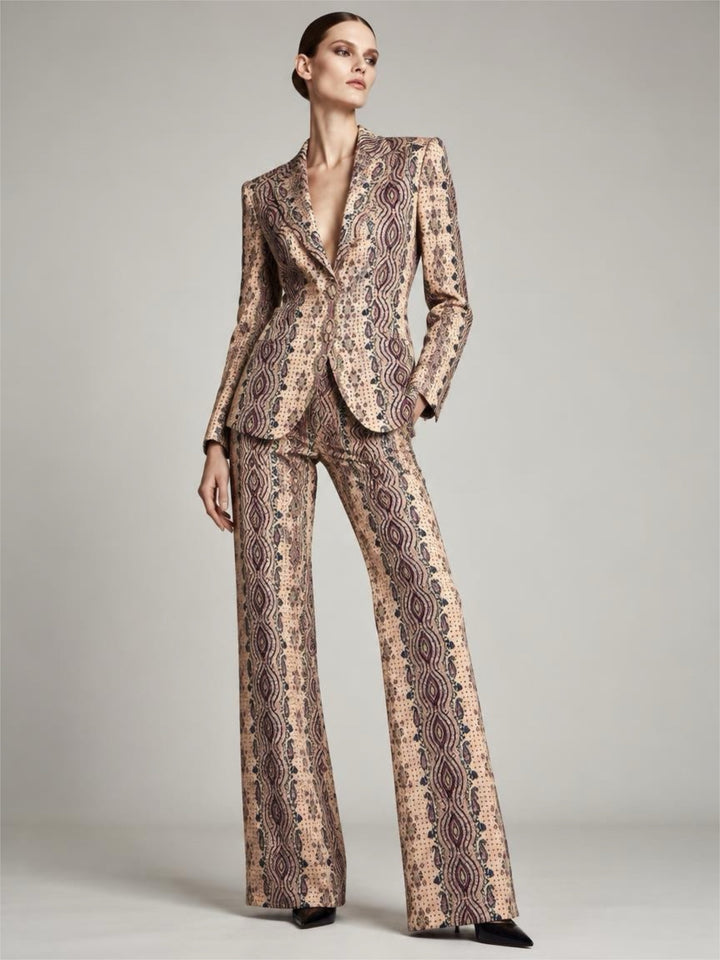 Women’s ETRO Size 40/42 Nude Abstract Patterned Pantsuit