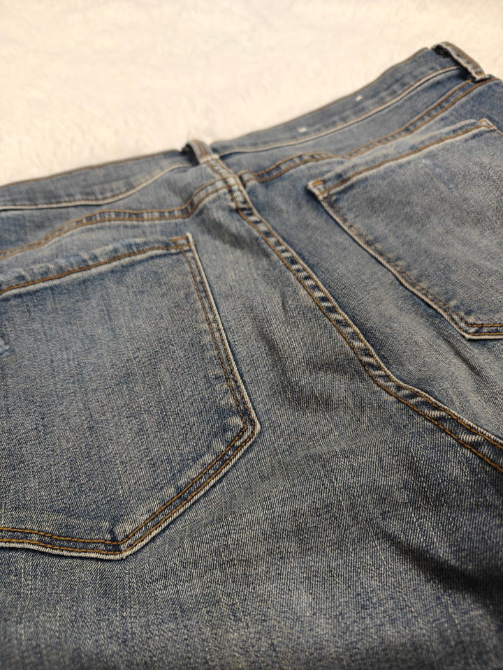 Banana Republic Premium Denim Flare Jeans Women Distressed Blue Size 32