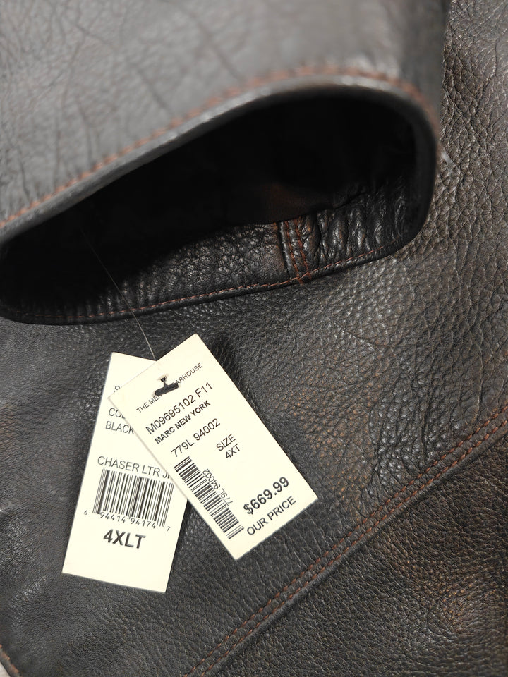 Mens Marc New York Leather Jacket Black 4XLT