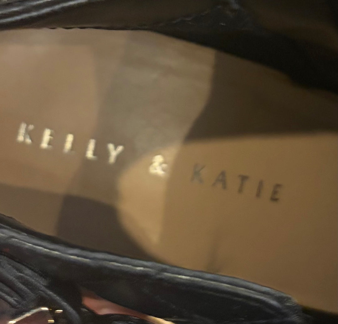 Kelly &amp; Katie Black Quilted Ankle Booties Size 9 Heeled Buckle Zip Platform