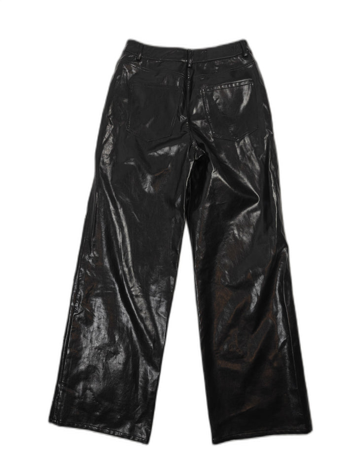 Womens The Noli Shop Faux Leather Floral Studded Pants Black Size 31