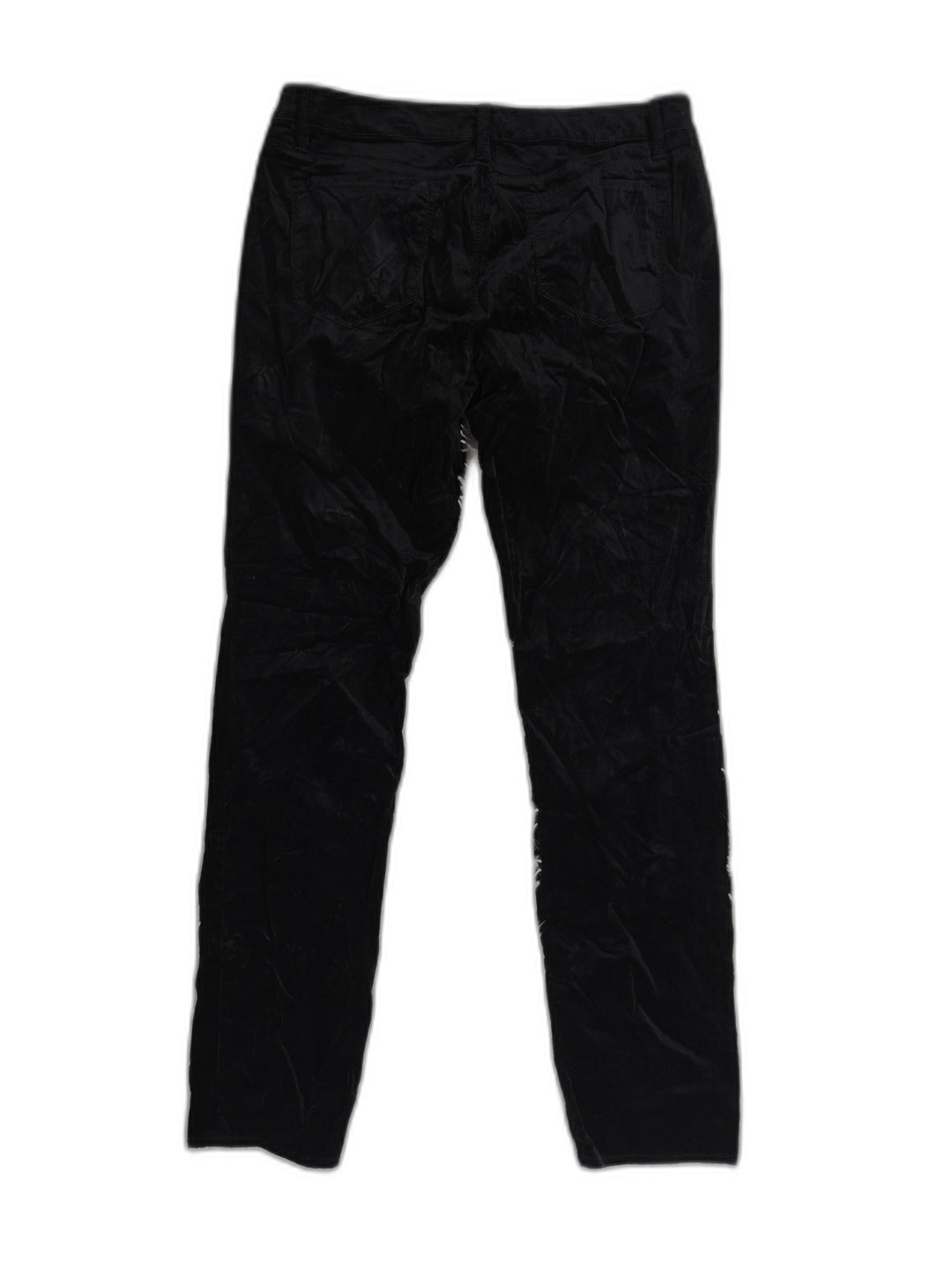 Womens Ann Taylor Velvet Straight Leg Black Pants Size 14T
