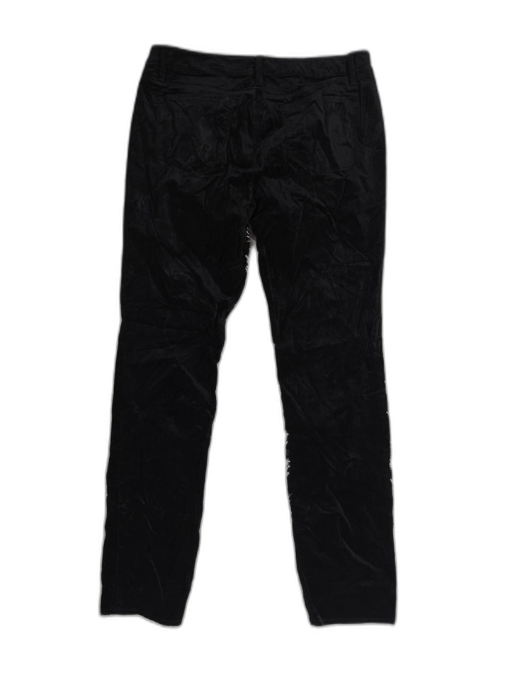 Womens Ann Taylor Velvet Straight Leg Black Pants Size 14T