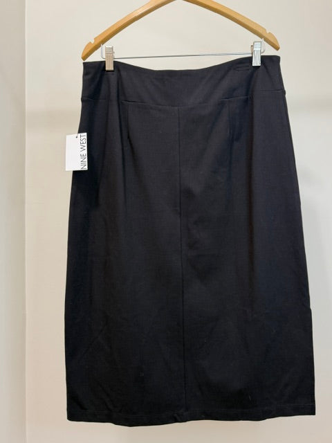 Nine West Pull On Knit Midi Skirt Black NWT SzXL