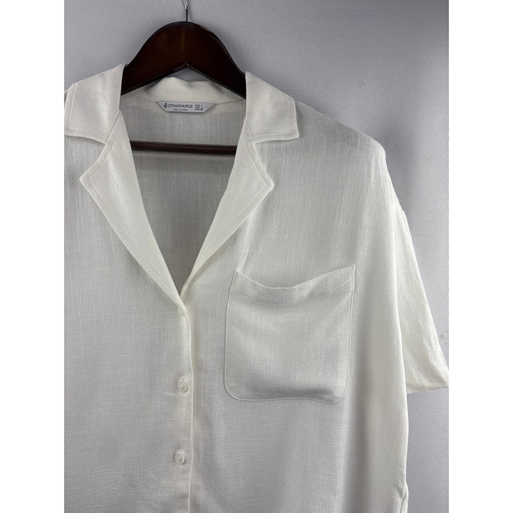 Women’s Stradivarius Large White Button Up Shirt