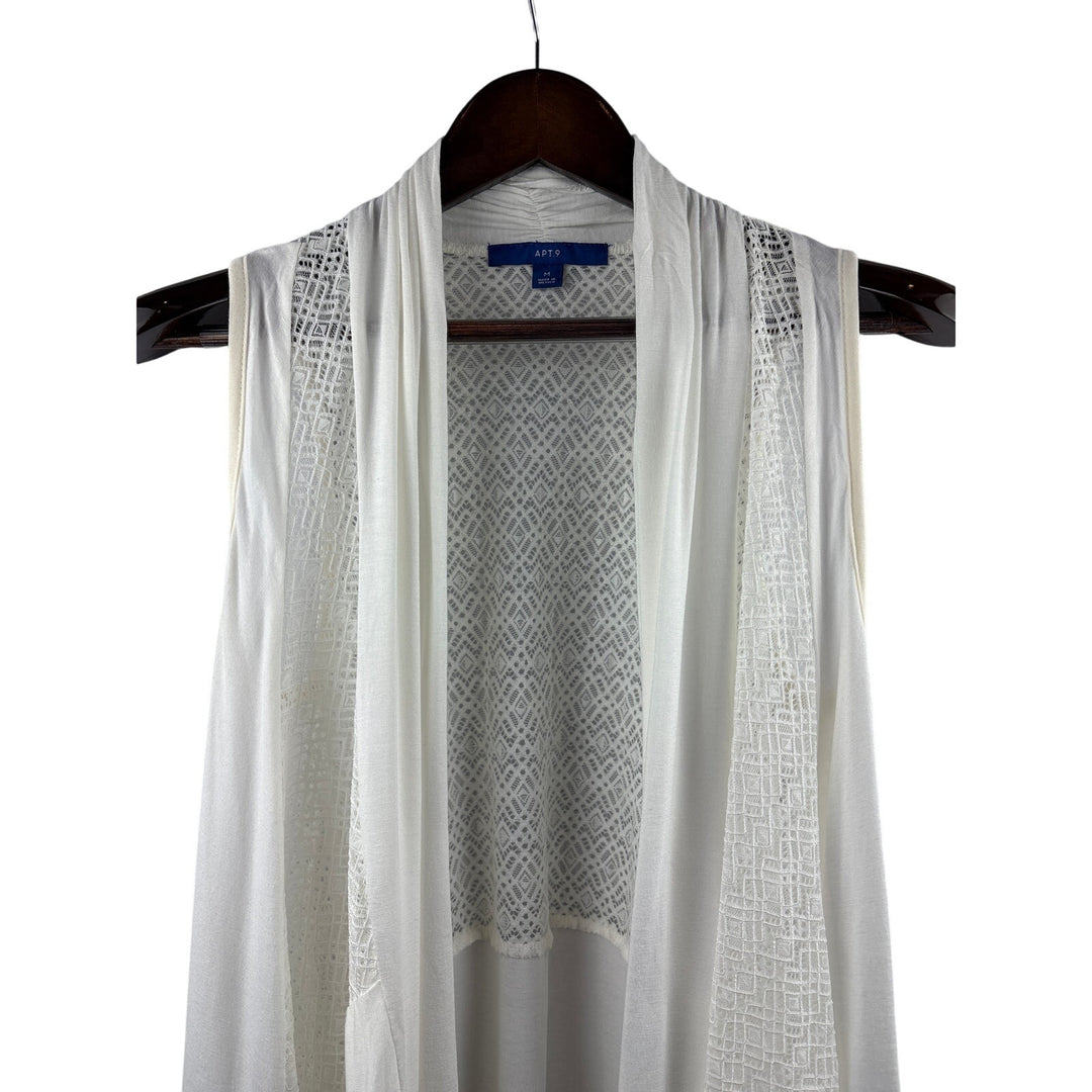 Women’s Apt. 9 White Vest w/ Lace Detailing