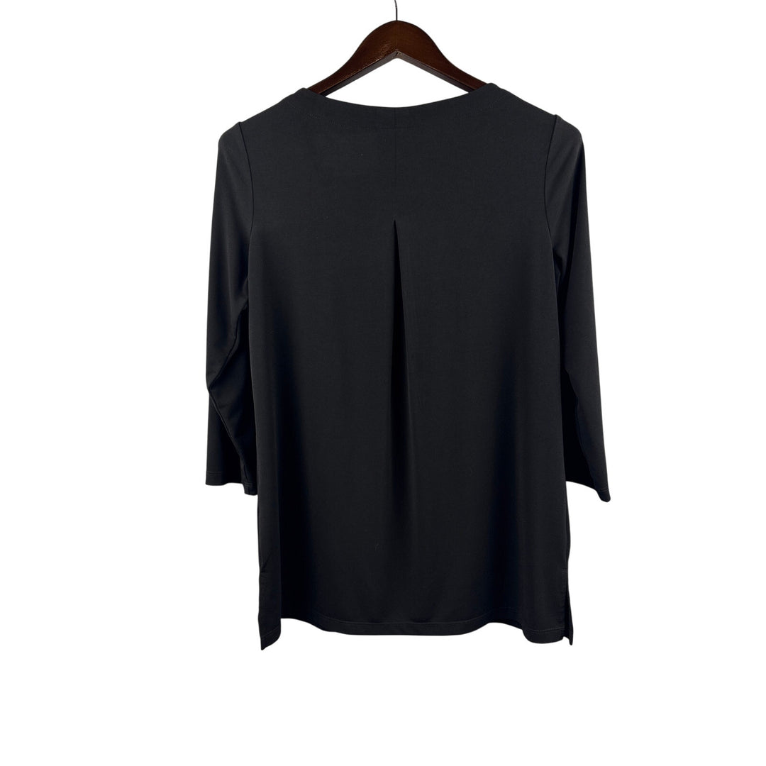 Women’s Susan Graver Small Black 3/4 Sleeve Blouse