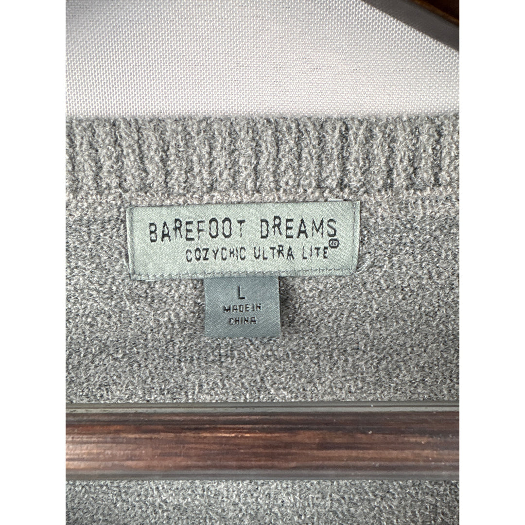 Women’s Barefoot Dreams Large Stone Gray Pull Over Plush Sweater