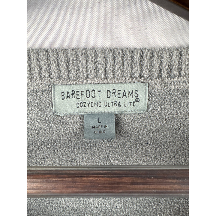 Women’s Barefoot Dreams Large Stone Gray Pull Over Plush Sweater