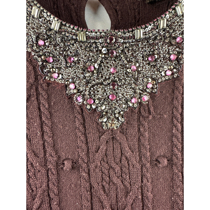 Women’s Vintage Valentino Brown Virgin Wool Sweater Size M