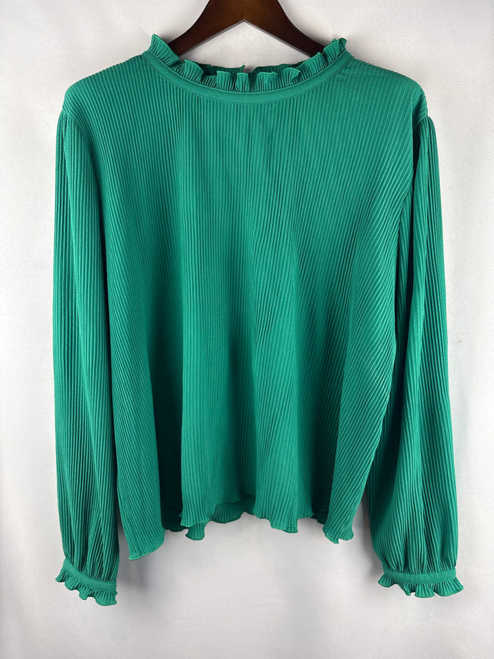 Women’s Ann Taylor XL Kelly Green Long Sleeve Blouse