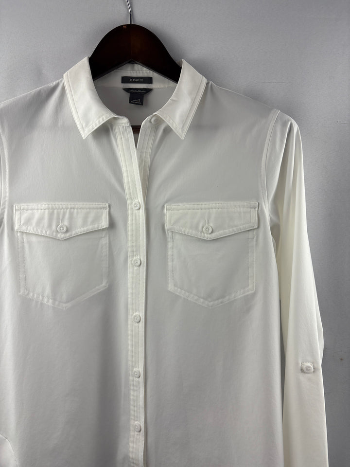 Women’s Eddie Bauer Small White Oversized Button Up
