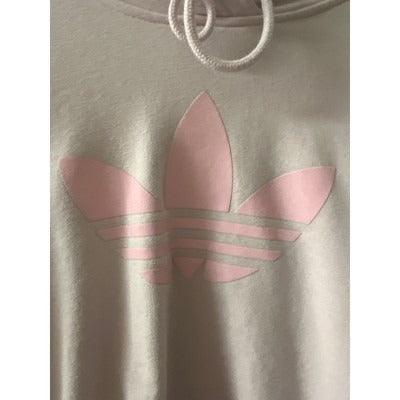 Adidas Womens Oversized Hoodie Sweatshirt Light Pink With Drawstring