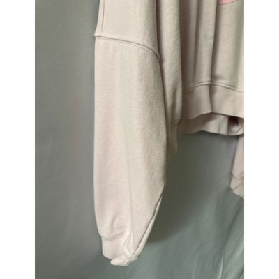 Adidas Womens Oversized Hoodie Sweatshirt Light Pink With Drawstring