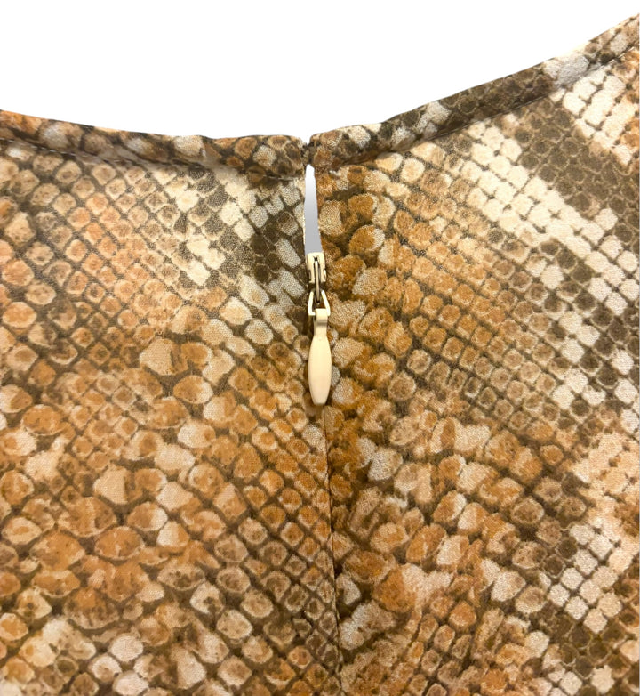 GUESS Womens Snakeskin Print Romper Long Sleeve V Neck Belted Outfit
