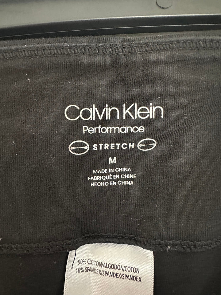 Calvin Klein Womens Black Performance High Waisted Bike Shorts Logo Tape Pocket