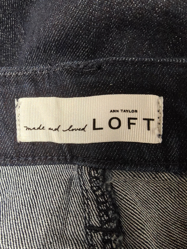 Womens LOFT Curvy Kick Crop Jeans Dark Wash Size 31/12