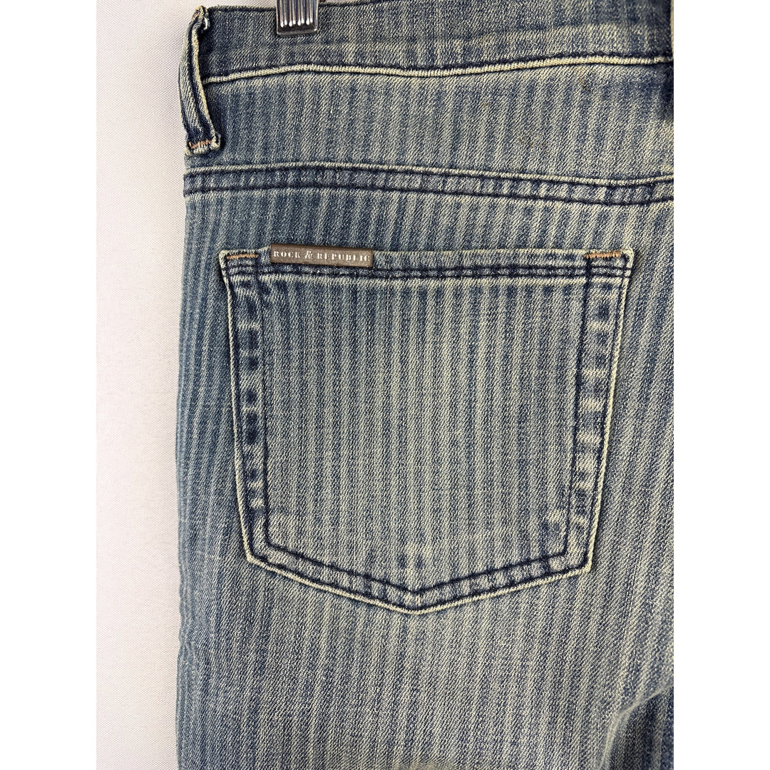 Women’s Rock & Republic Size 8 Light Washed Striped Blue Skinny Jeans