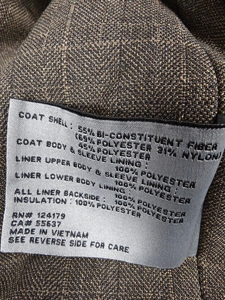 Classic Johnston Murphy Mens Tan Wool Collar Car Coat Size L
