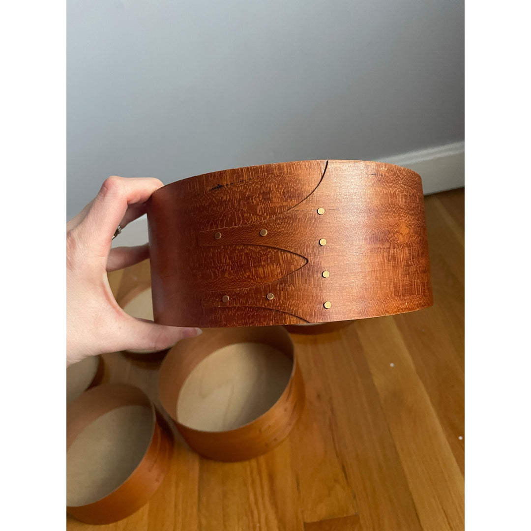 Set of 3 Round Wood Shaker Boxes Decorative Storage Cherry Homestead