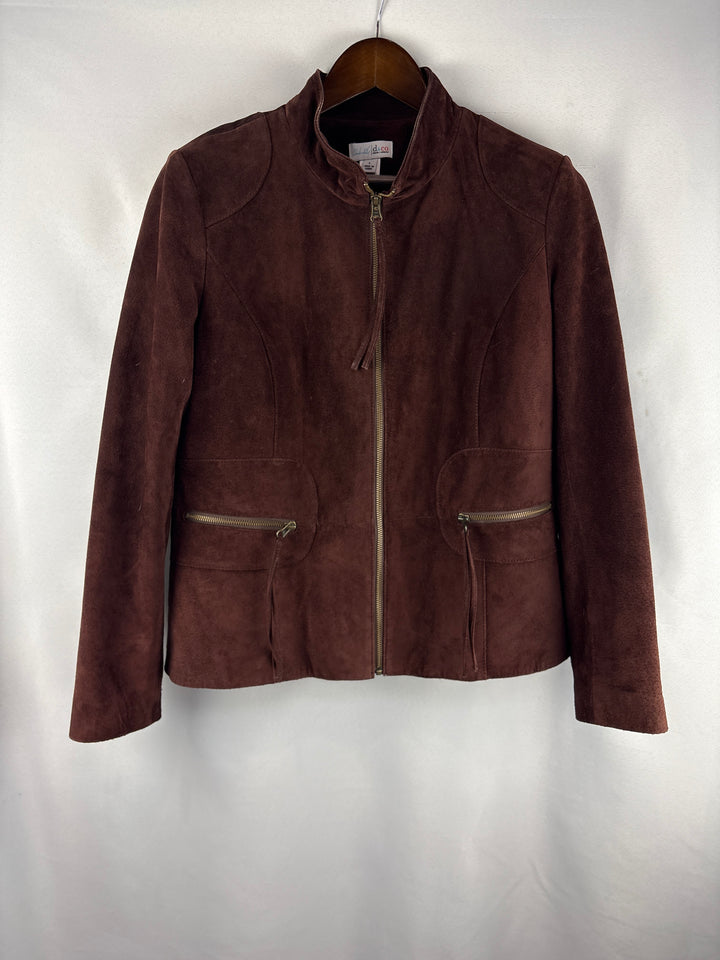 Women’s D&amp;Co Large Chocolate Brown Suede Jacket