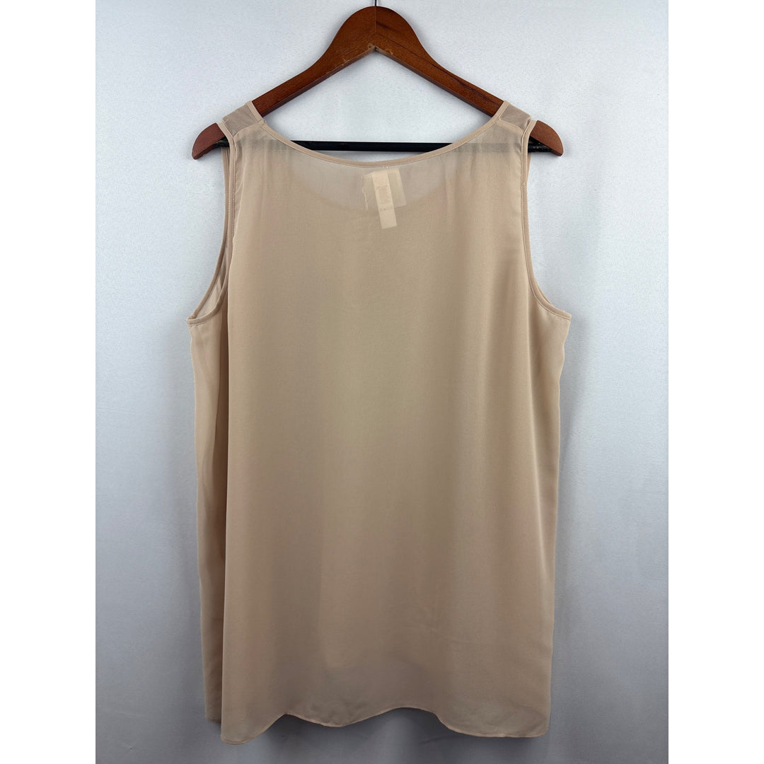 Women’s Wynne Layers Size 1X Tan Sheer Tank Blouse