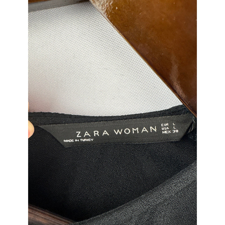 Women’s Zara Woman Large Black Jumpsuit w/ Fringe