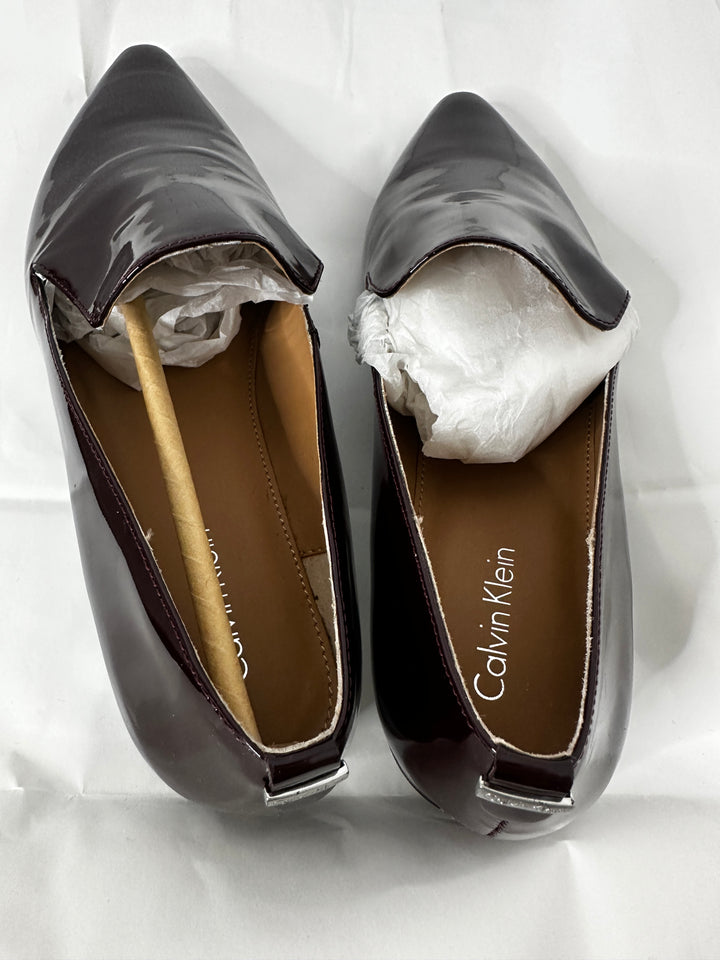 Calvin Klein Elin Patent Leather Oxblood Loafers