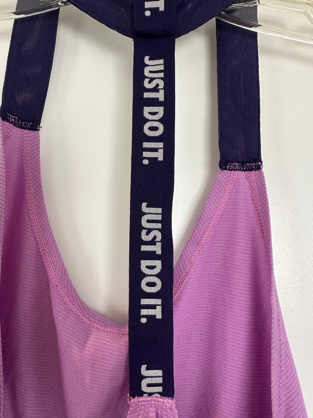 Nike Womens Dri Fit Purple Loose Fit Tank Top Just Do It Strap Athletic Size S