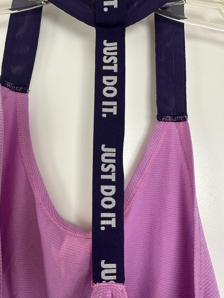 Nike Womens Dri Fit Purple Loose Fit Tank Top Just Do It Strap Athletic Size S