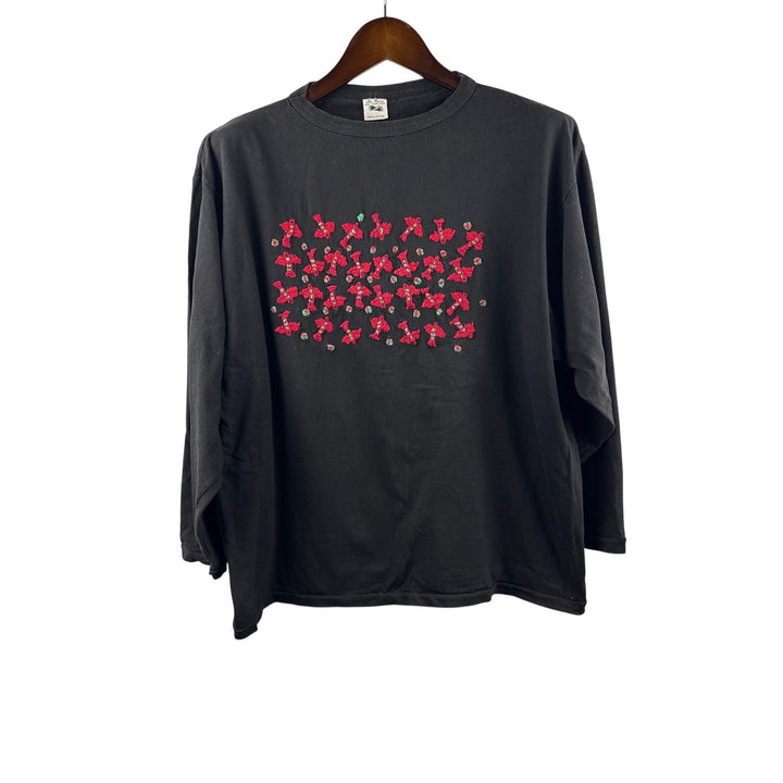 Women’s Los Manor XXL Black Long Sleeve Shirt w/ Bird Embroidery