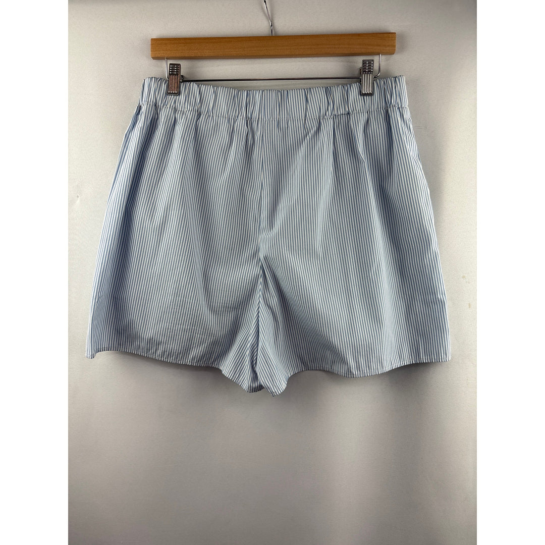 Women’s MNG Large White & Blue Striped Lounge Shorts