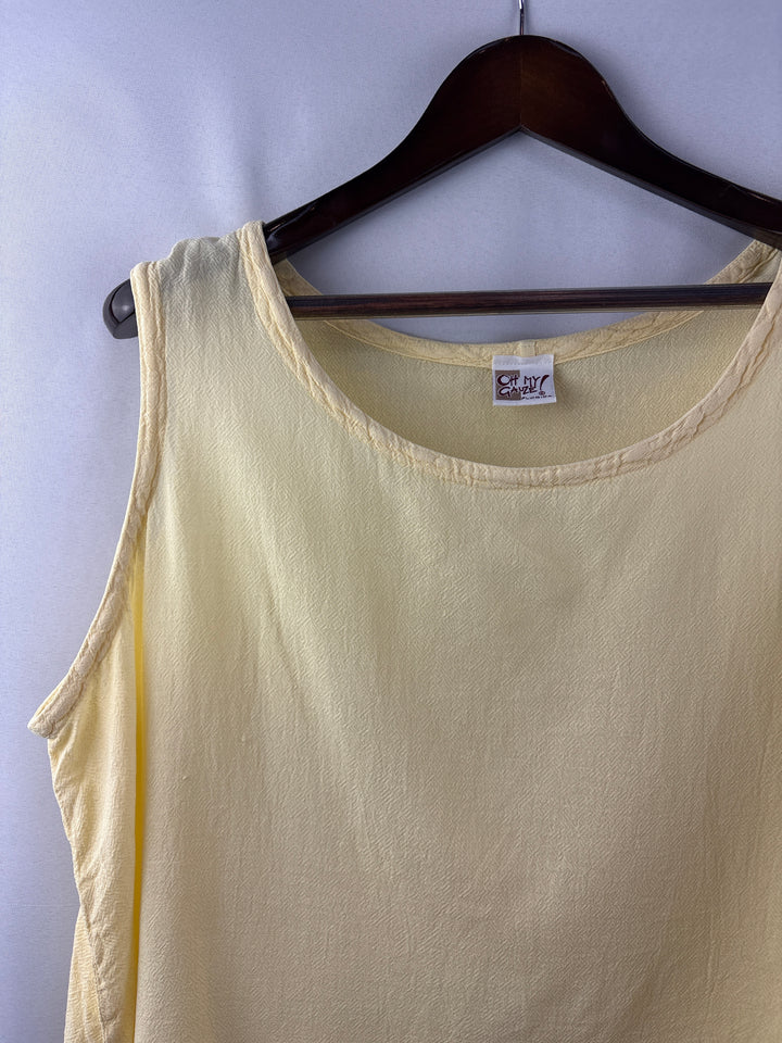 Women’s Oh My Gauze! XXL Butter Yellow Sleeveless Blouse