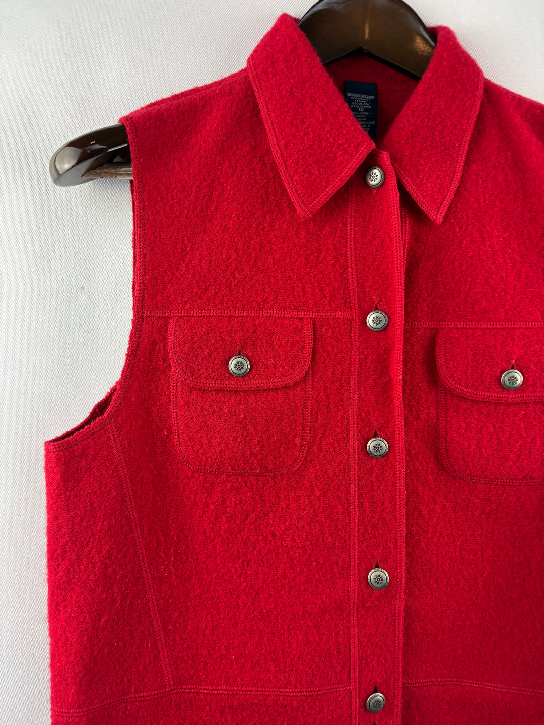 Women’s Land’s End Size 10 Red Wool Vest