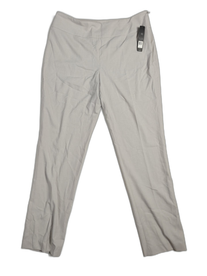 Womens Nic+Zoe Straight Leg Pants Cream/Gray Size 10 NWT