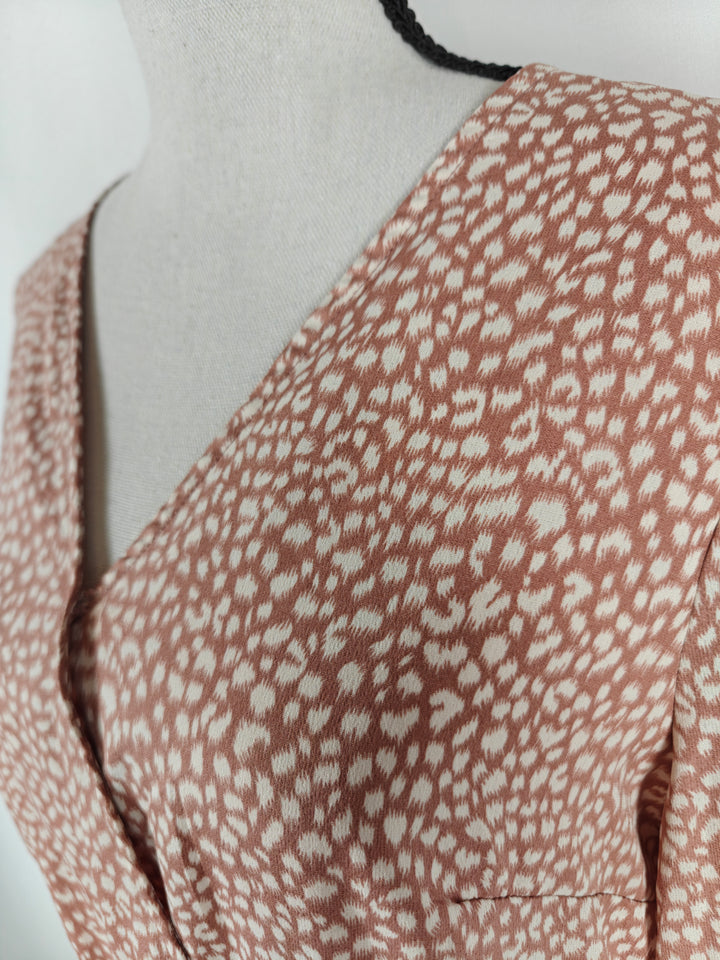 Women PrettyGarden Maxi Dress Brown White Size M