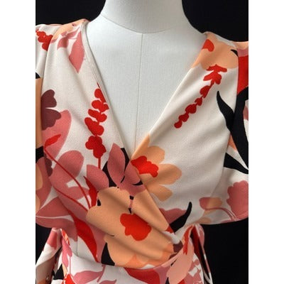 Floral Wrap Romper With Ruffle Sleeves Size XS Great Jones