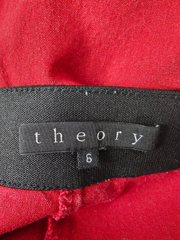 Womens Theory Slim Pants Red Size 6
