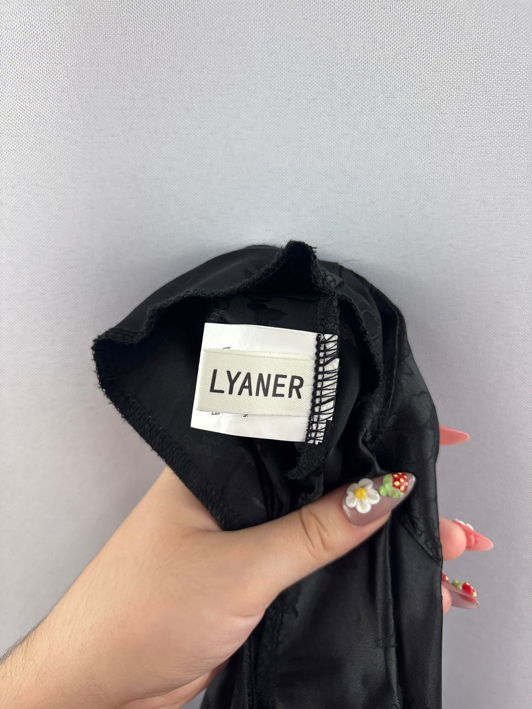 Women’s Lyaner Large Black Floral Satin Mini Skirt