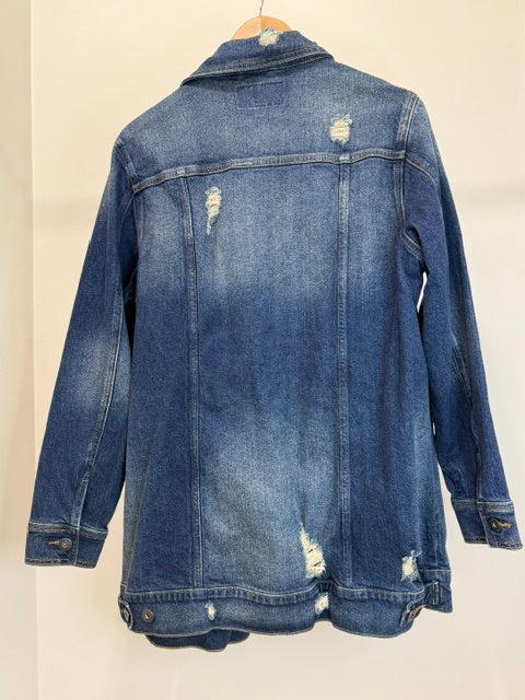 Torrid Classic Distressed Denim Jacket – Medium Wash – Sz1X (14–16)