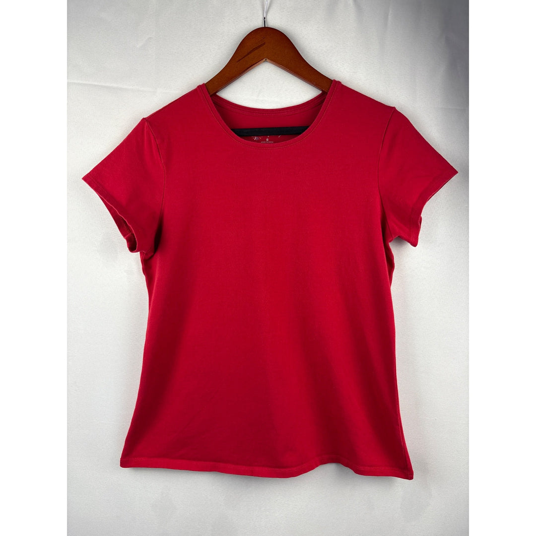Red Multiplicity Womens T-Shirt S Cotton & Spandex Made In China