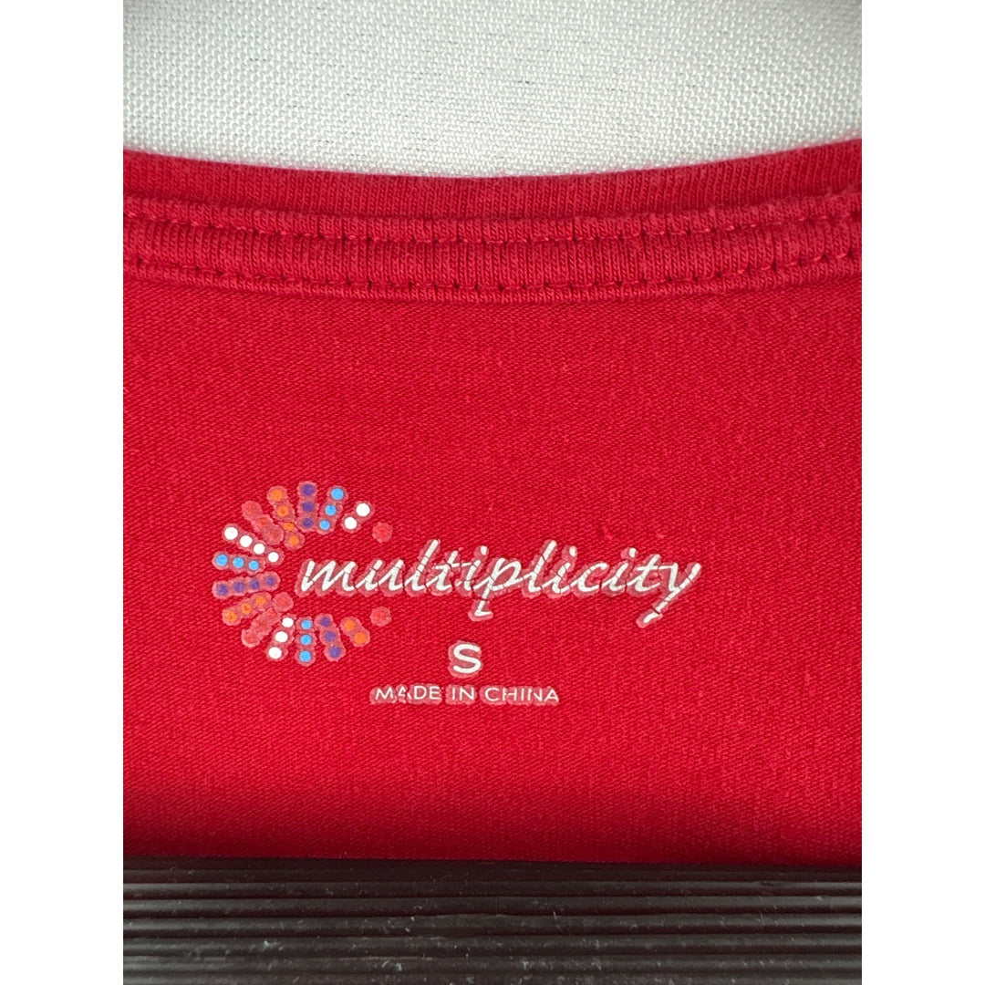Red Multiplicity Womens T-Shirt S Cotton & Spandex Made In China